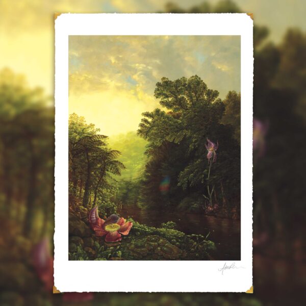 Limited Edition Fine Art Print_Title: New Seeds_Andrea du Plessis_contemporary surrealism_landscape_flower