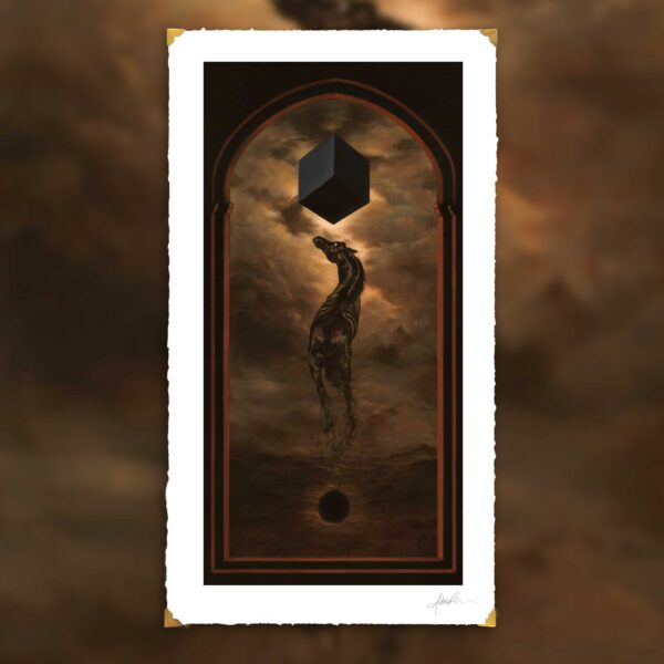 Limited Edition Fine Art Print_Title: Nigredo_Andrea du Plessis_contemporary surrealism_horse_landscape