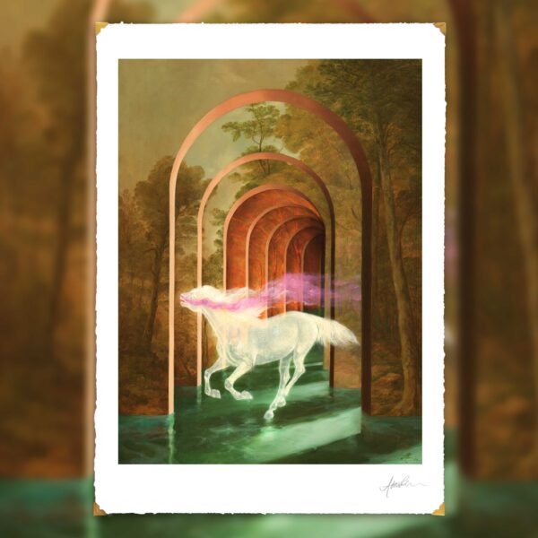 Limited Edition Fine Art Print_Title: The Secret Salt Fire_Andrea du Plessis_contemporary surrealism_horse